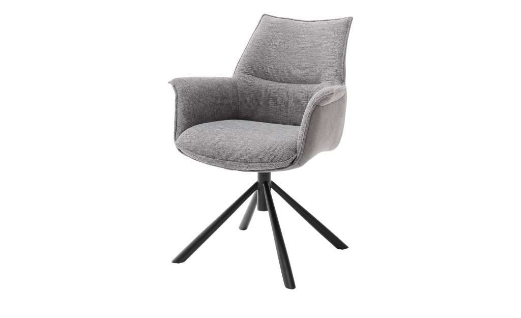 Schalenstuhl drehbar  Janny ¦ grau Stühle > Esszimmerstühle > Esszimmerstühle mit Armlehnen - Höffner