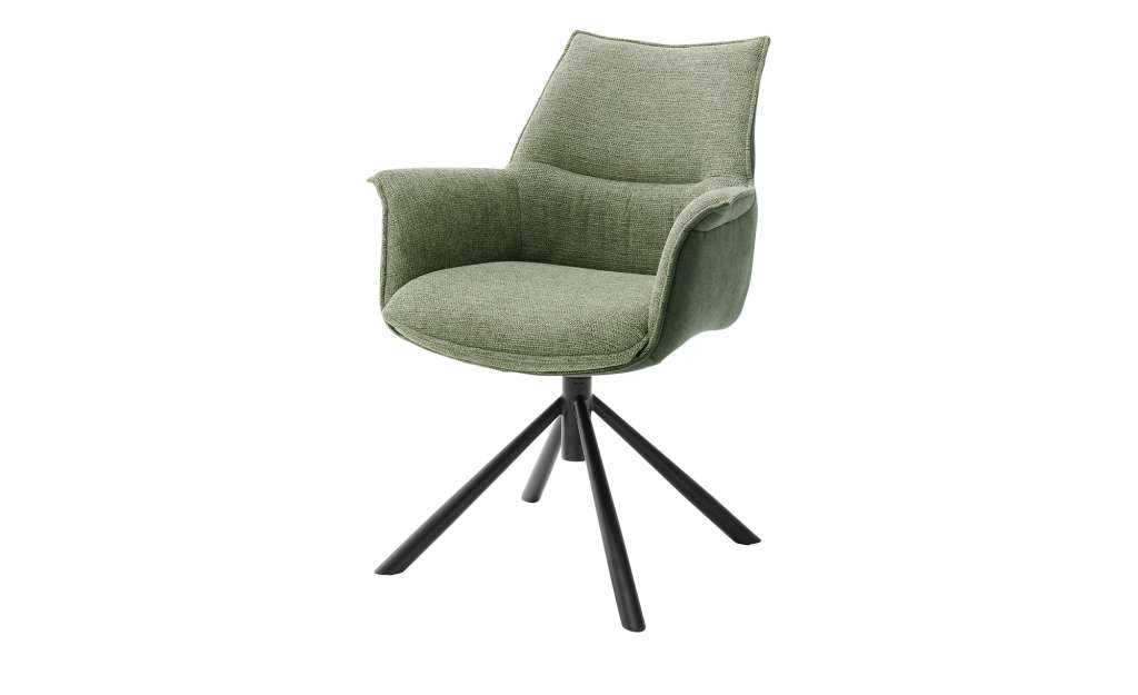 Schalenstuhl drehbar  Janny ¦ grün Stühle > Esszimmerstühle > Esszimmerstühle mit Armlehnen - Höffner