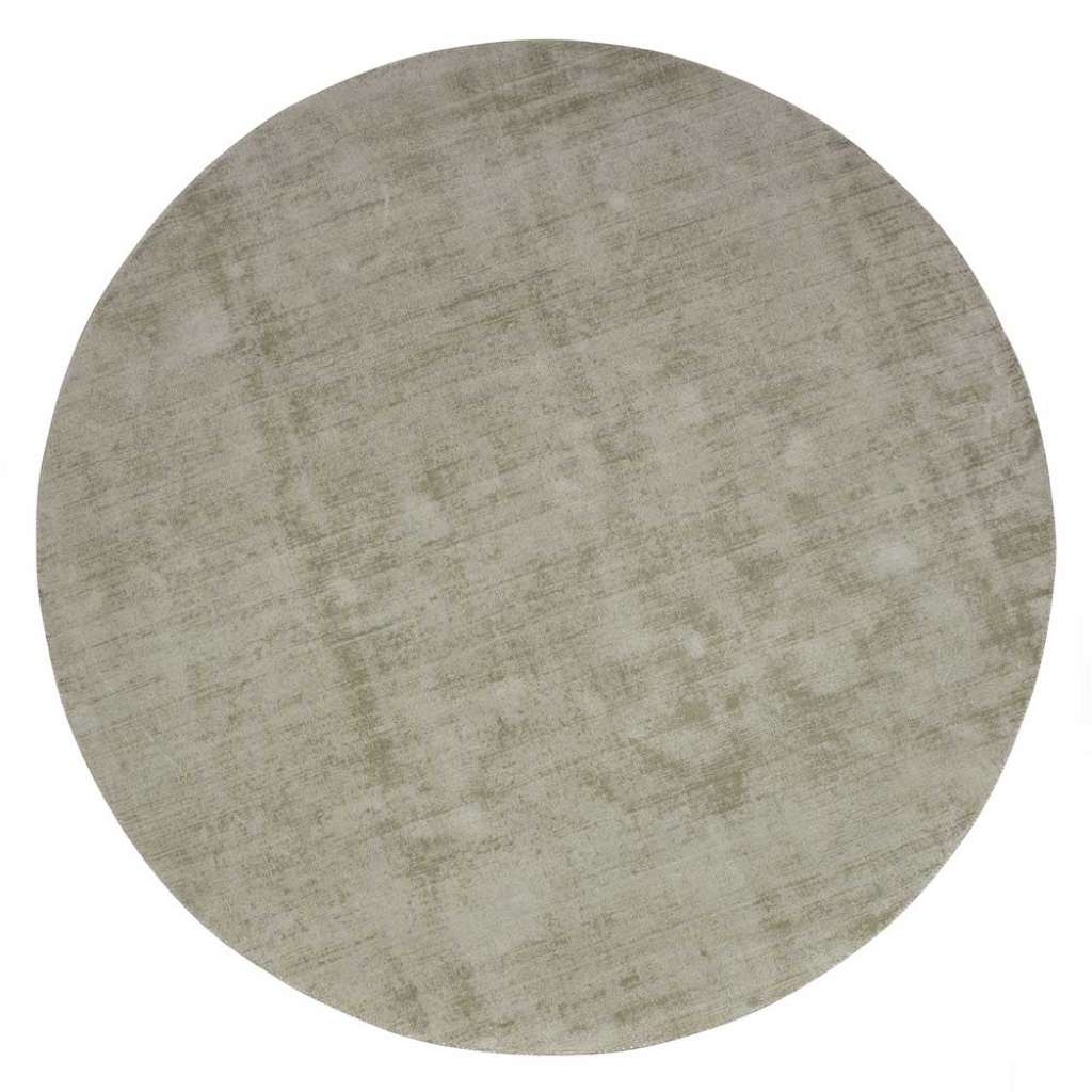 Gewebter Teppich rund 200 cm im Skandi Design Graugrün
