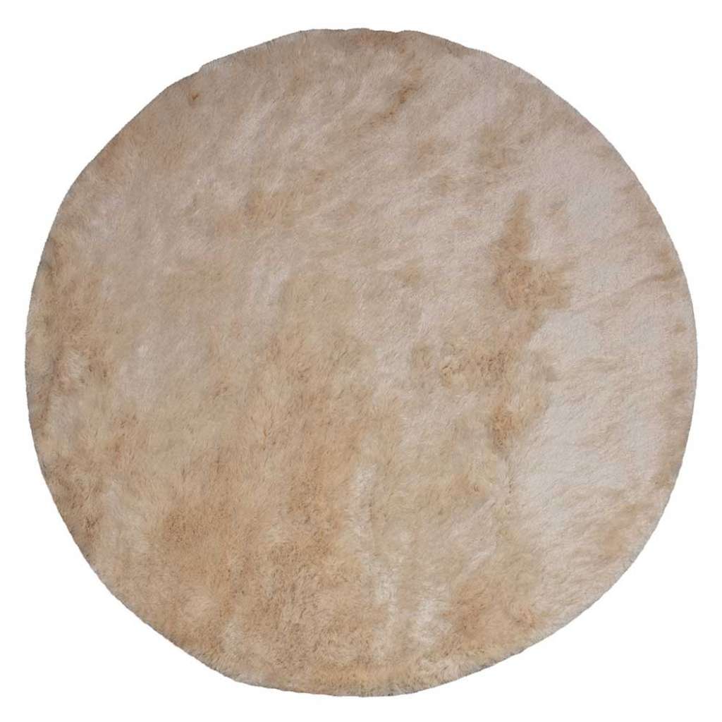 Teppich rund Beige 200 cm aus Hochflor Skandi Design