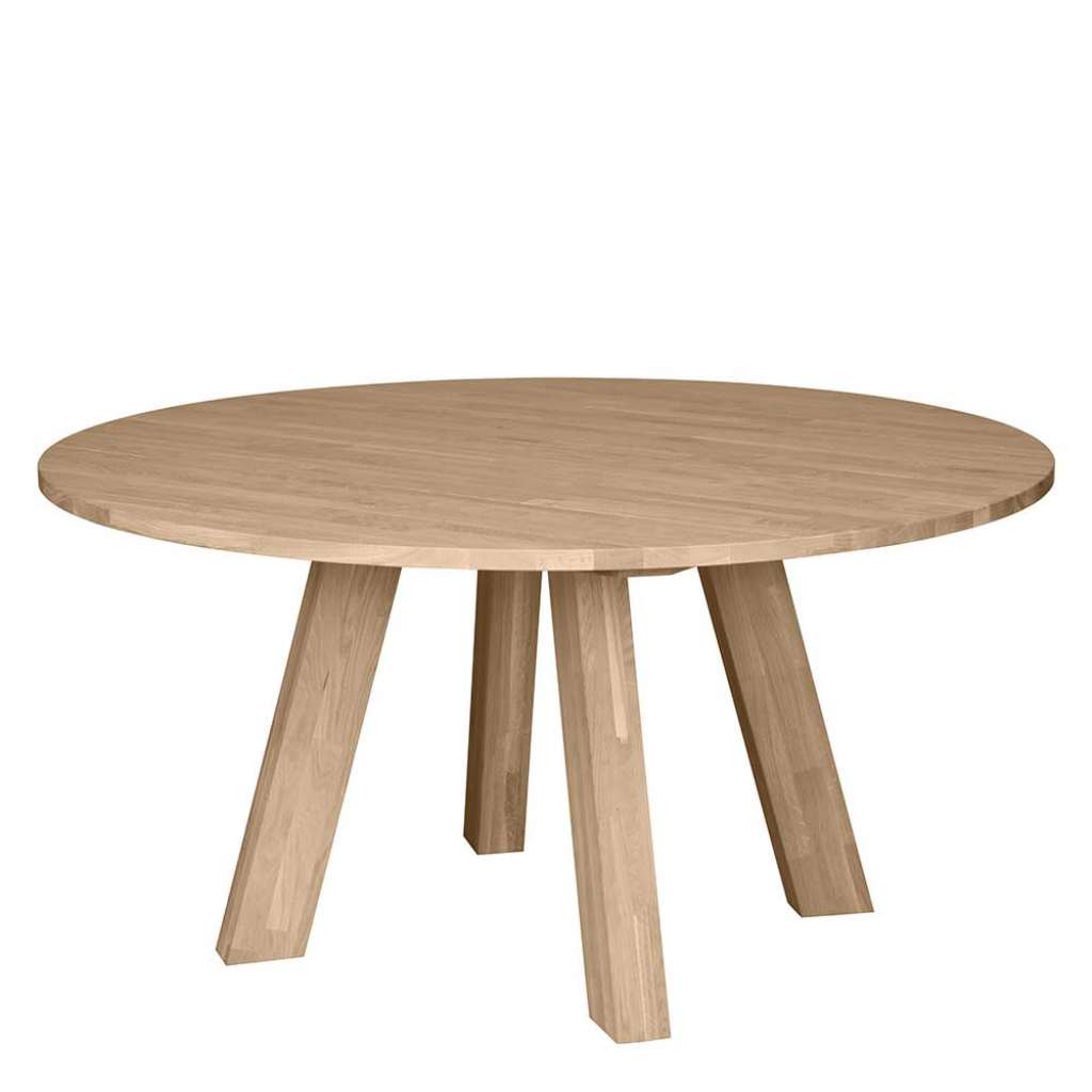 Runder Holz Esszimmertisch aus Eiche 150 cm Durchmesser