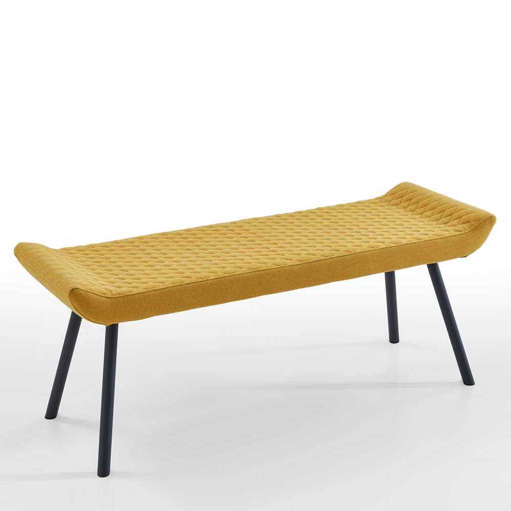 Gepolsterte Esszimmerbank mit zwei Sitzplätzen Vierfußgestell aus Metall