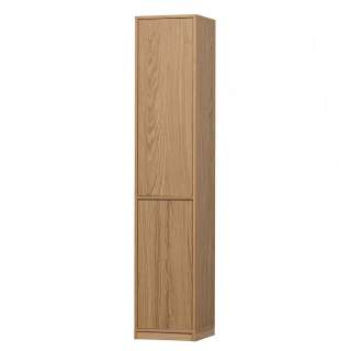 Schmaler Wohnzimmer Schrank in Eichefarben zwei Drehtüren