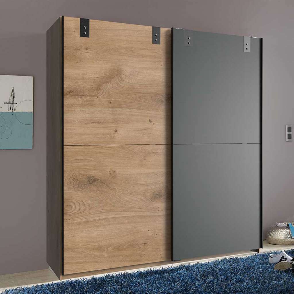 Schiebetürenschrank Schlafzimmer im Industry und Loft Stil 180 cm breit