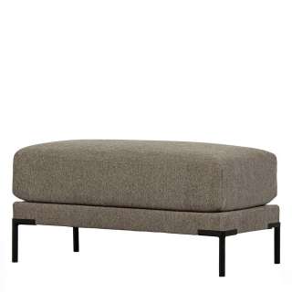 Couchhocker Taupe aus Webstoff und Metall 44 cm Sitzhöhe