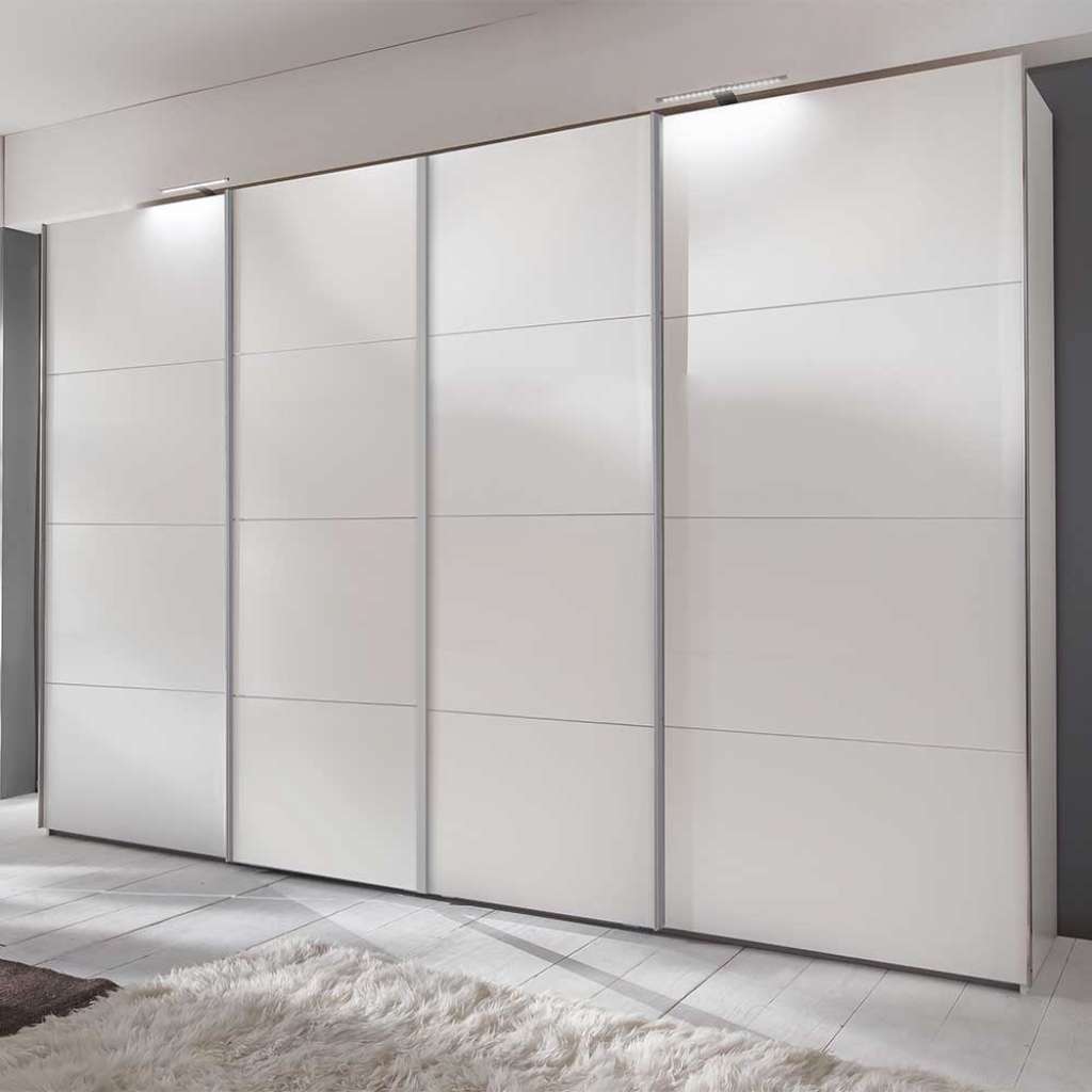 Kleiderschrank Schwebetüren weiss 313 cm breit 65 cm tief