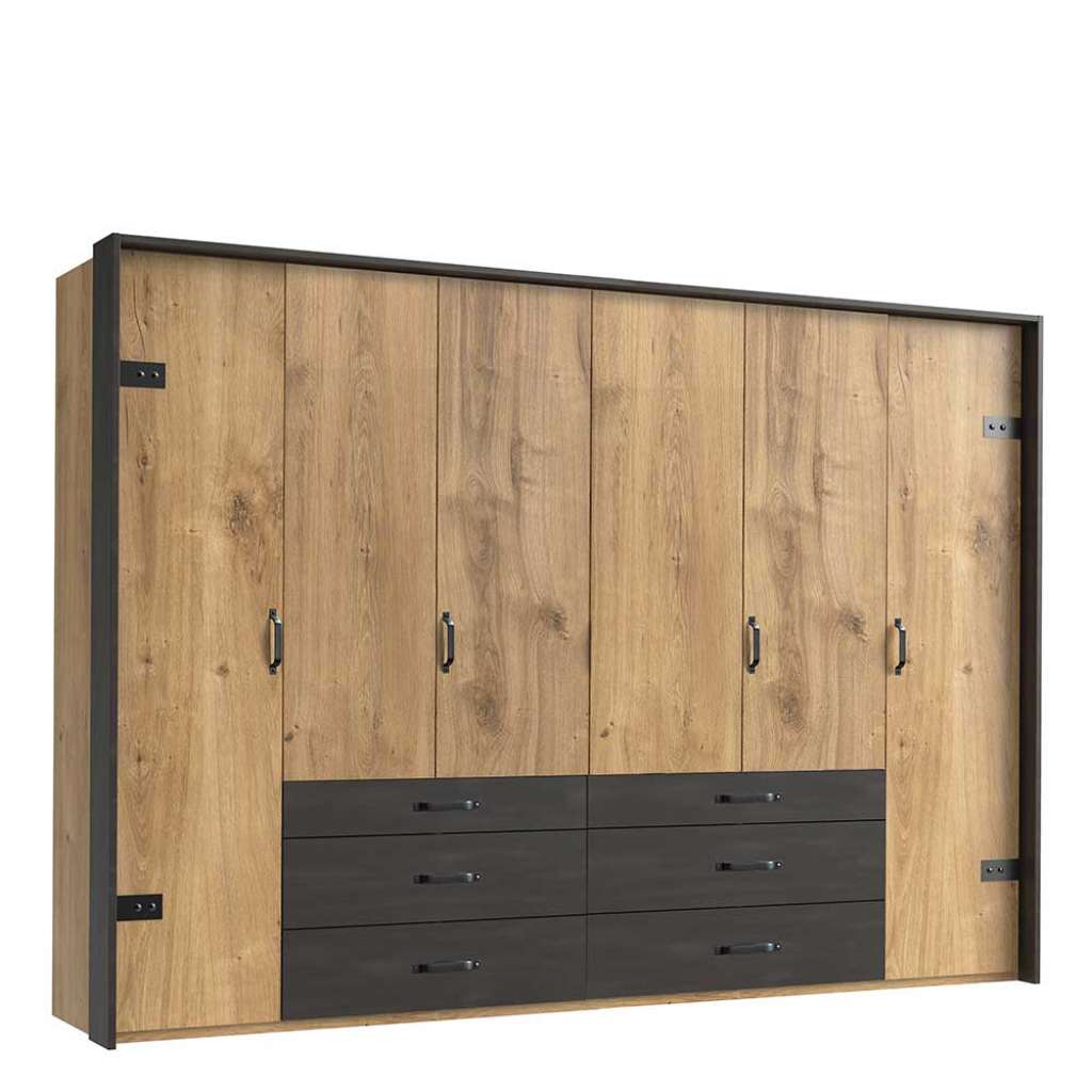 Kleiderschrank mit Schubladen im Industry und Loft Stil Made in Germany