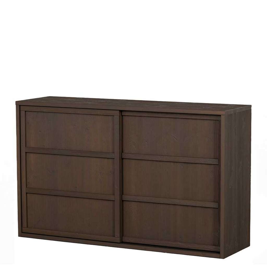 Sideboard Japandi Style in Kiefer braun Schiebetüren