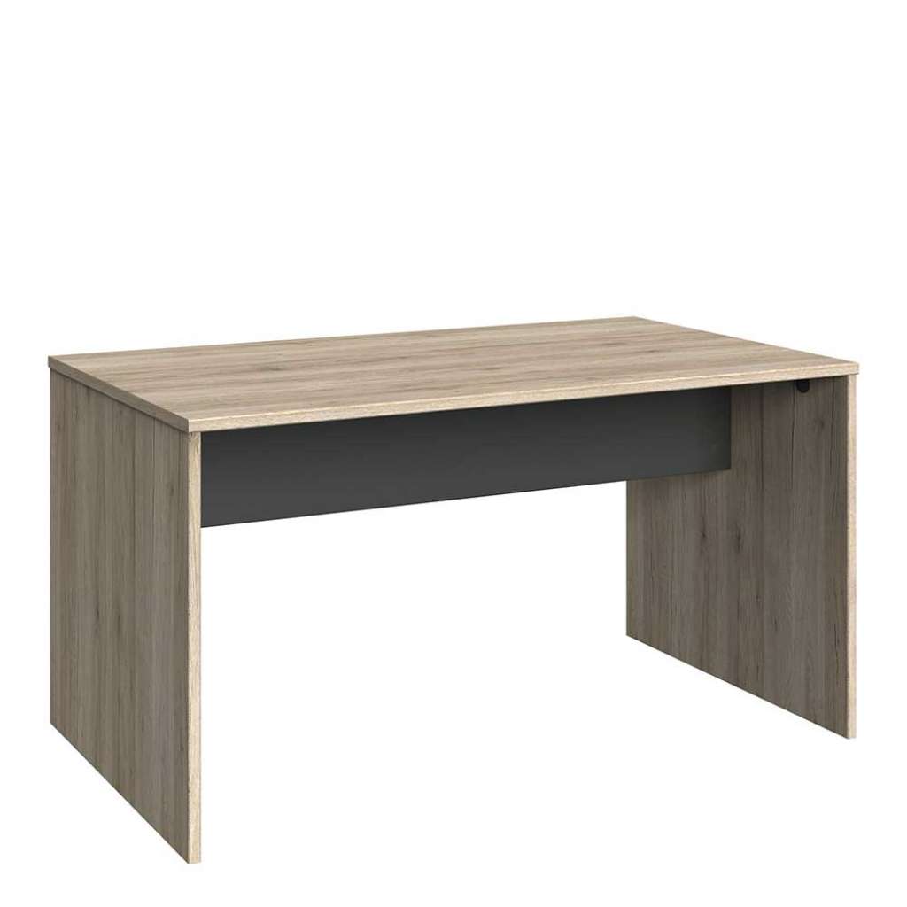 Schreibtisch Holzoptik in Eiche San Remo und Dunkelgrau 140 cm breit
