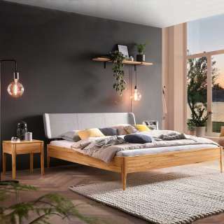 Naturholzbetten Wildbuche geölt 160x200 und 180x200 cm mit Polsterkopfteil
