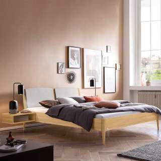 Doppelbett massiv Eiche hell in 160x200 cm 180x200 cm