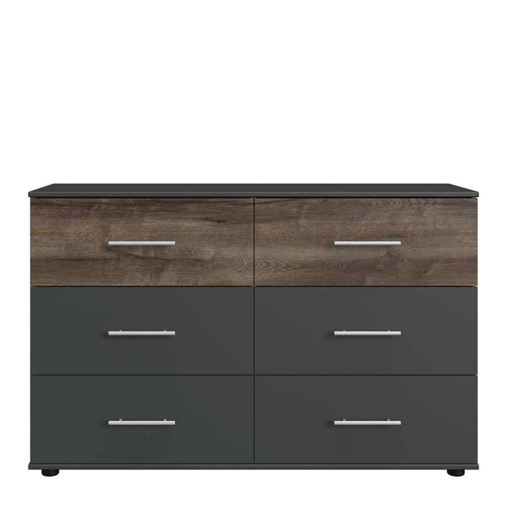 Sidebord in modernem Design Dunkelgrau und Schlammeiche NB
