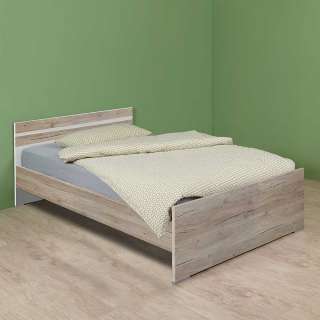 Jugendzimmerbett Made in Germany Eiche San Remo und Weiß
