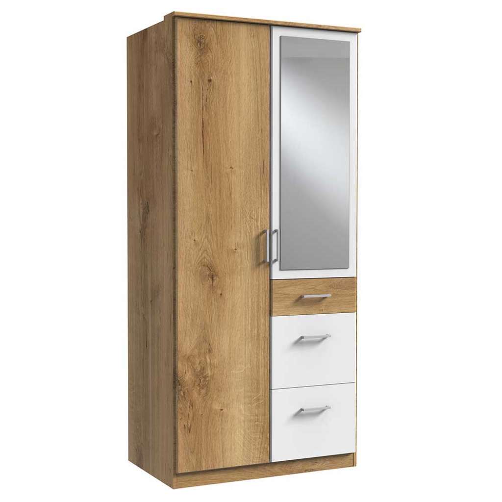 Schrank Gästezimmer modern mit Spiegeltür drei Schubladen