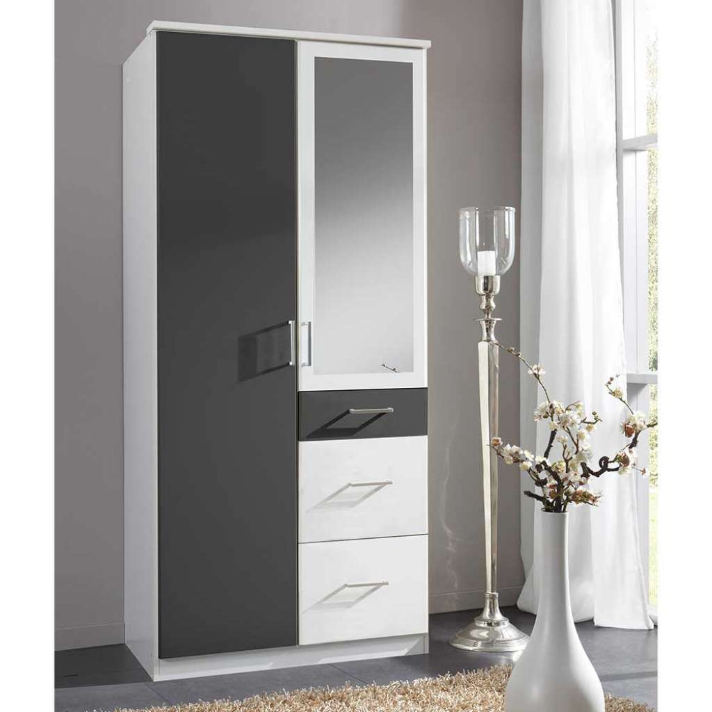 Kleiderschrank Gästezimmer mit drei Schubladen Spiegeltür