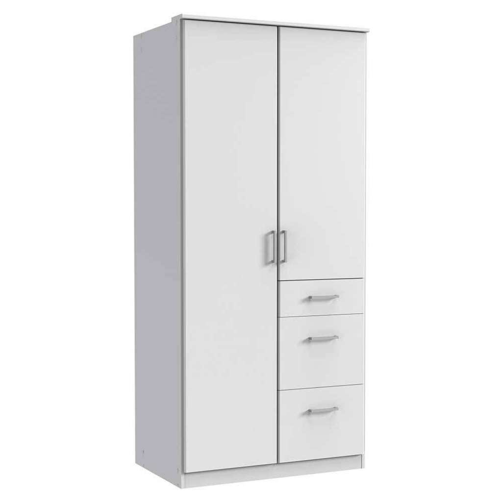 Kleiderschrank weiss mit Schubladen 199 cm hoch Made in Germany