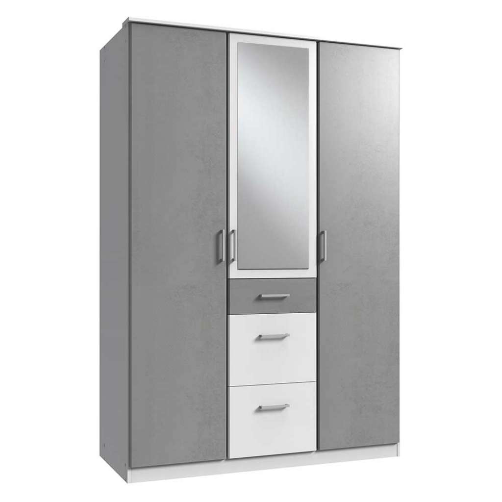 Drehtürenschrank mit kleinem Spiegel in modernem Design Made in Germany