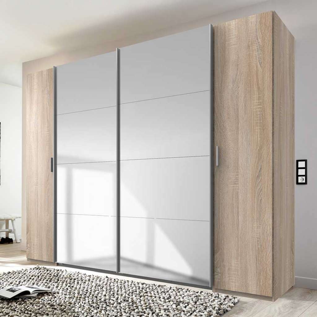 XL Spiegelkleiderschrank 272 cm breit Dreh- und Schiebetüren