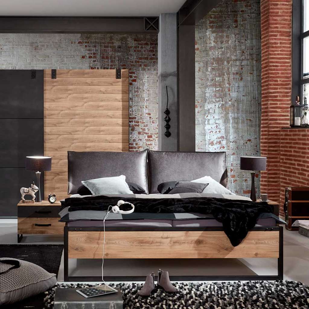 Doppelbettgestell Loft Stil Made in Germany 100 cm hoch