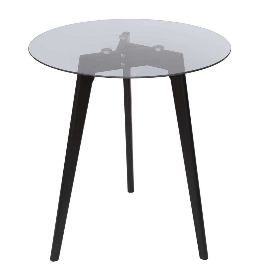 Kleiner Beistelltisch Sofa mit runder Tischplatte Klarglas