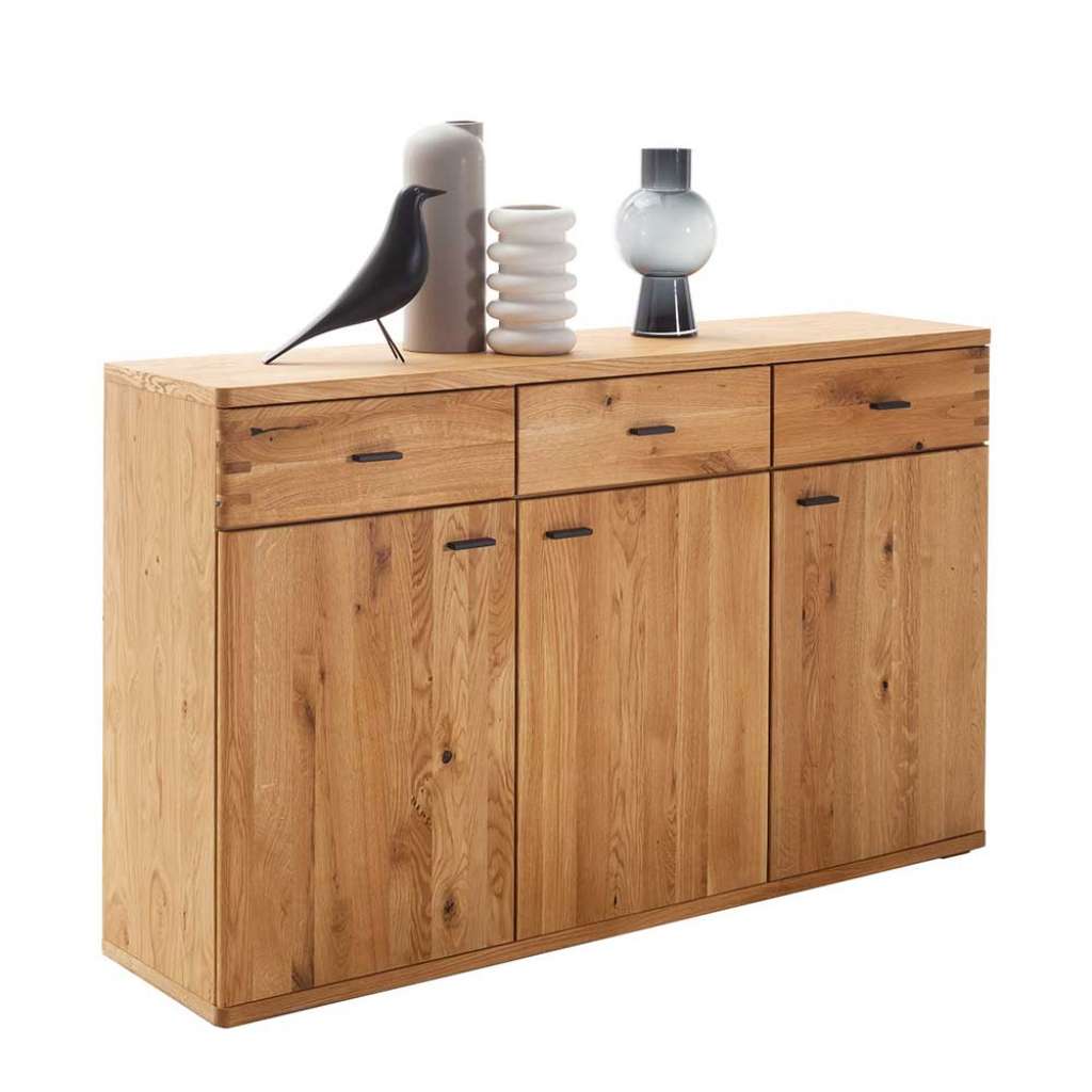 Große Kommode in Wildeiche Bianco teilmassiv 150 cm breit