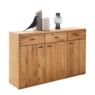 Große Kommode in Wildeiche Bianco teilmassiv 150 cm breit