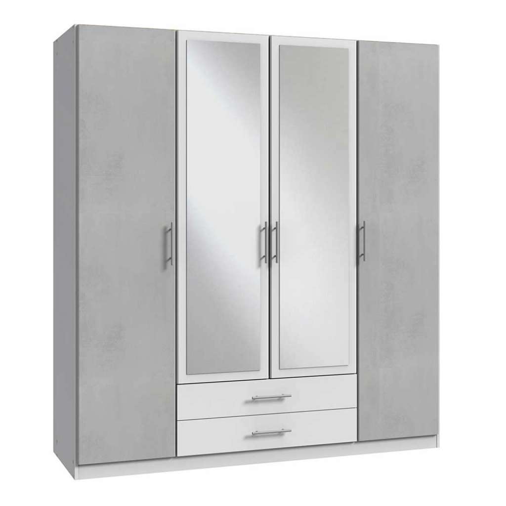 Schlafzimmerkleiderschrank zweifarbig 179 cm breit Spiegeltüren