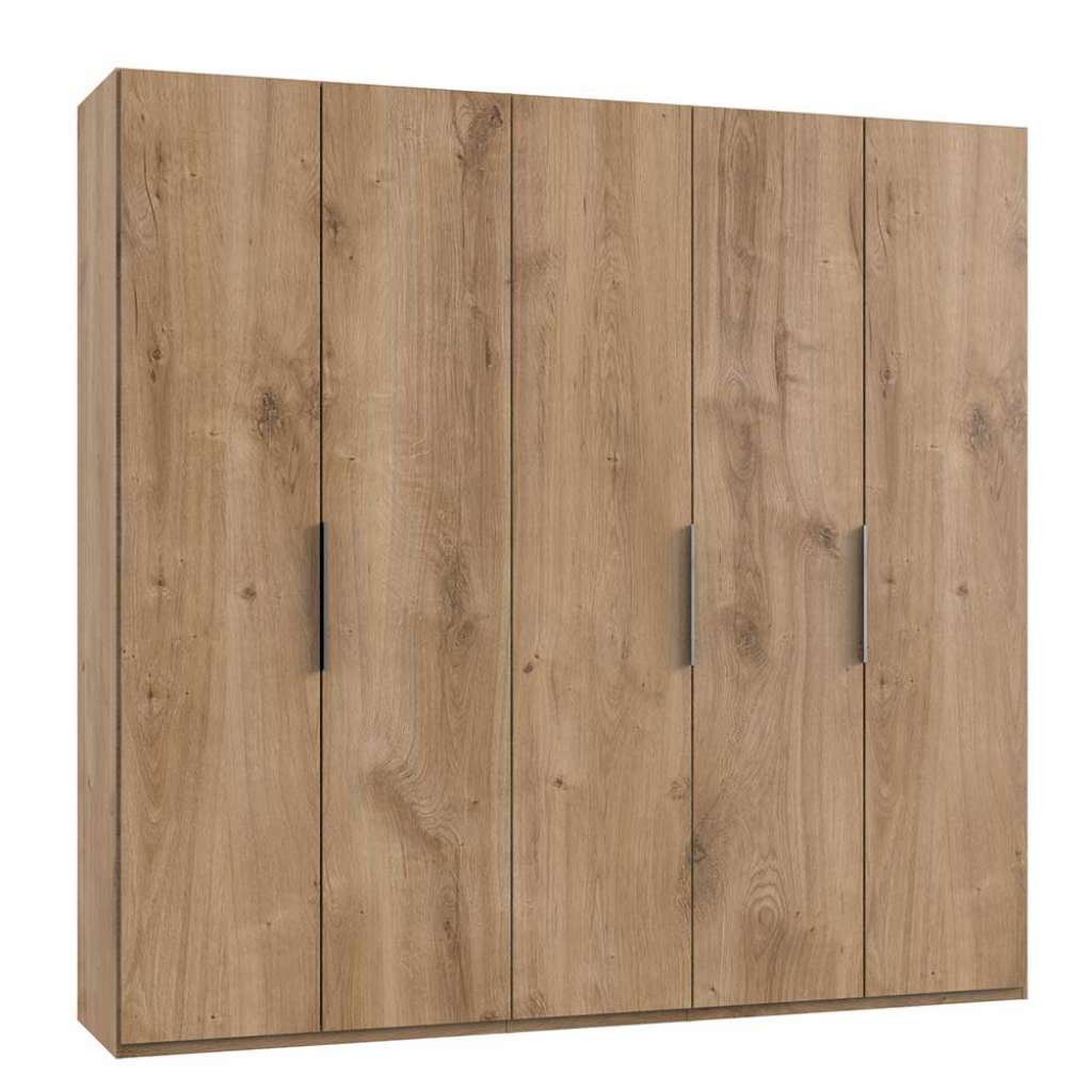 Kleiderschrank mit 5 Türen in Plankeneiche Holzoptik 250 cm breit