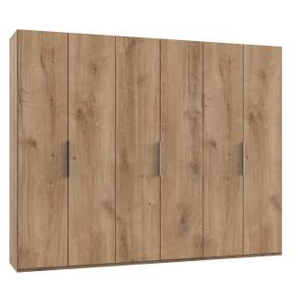 Kleiderschrank mit 6 Türen in Plankeneiche Holzoptik 300 cm breit