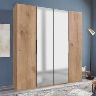 Kleiderschrank mit 4 Türen in Plankeneiche NB 200 cm breit