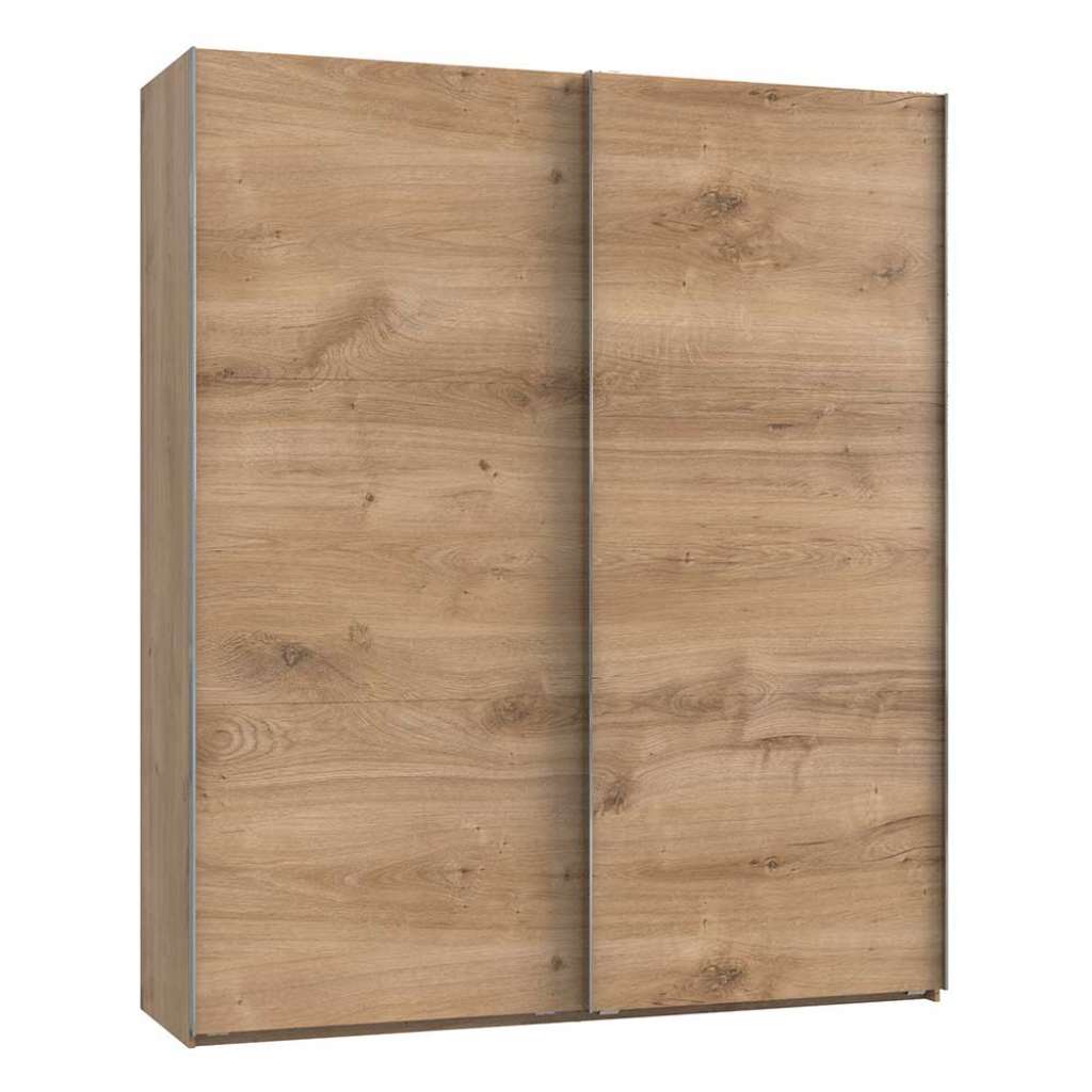 Gleittürenschrank modern in Plankeneiche NB Metallgriffen