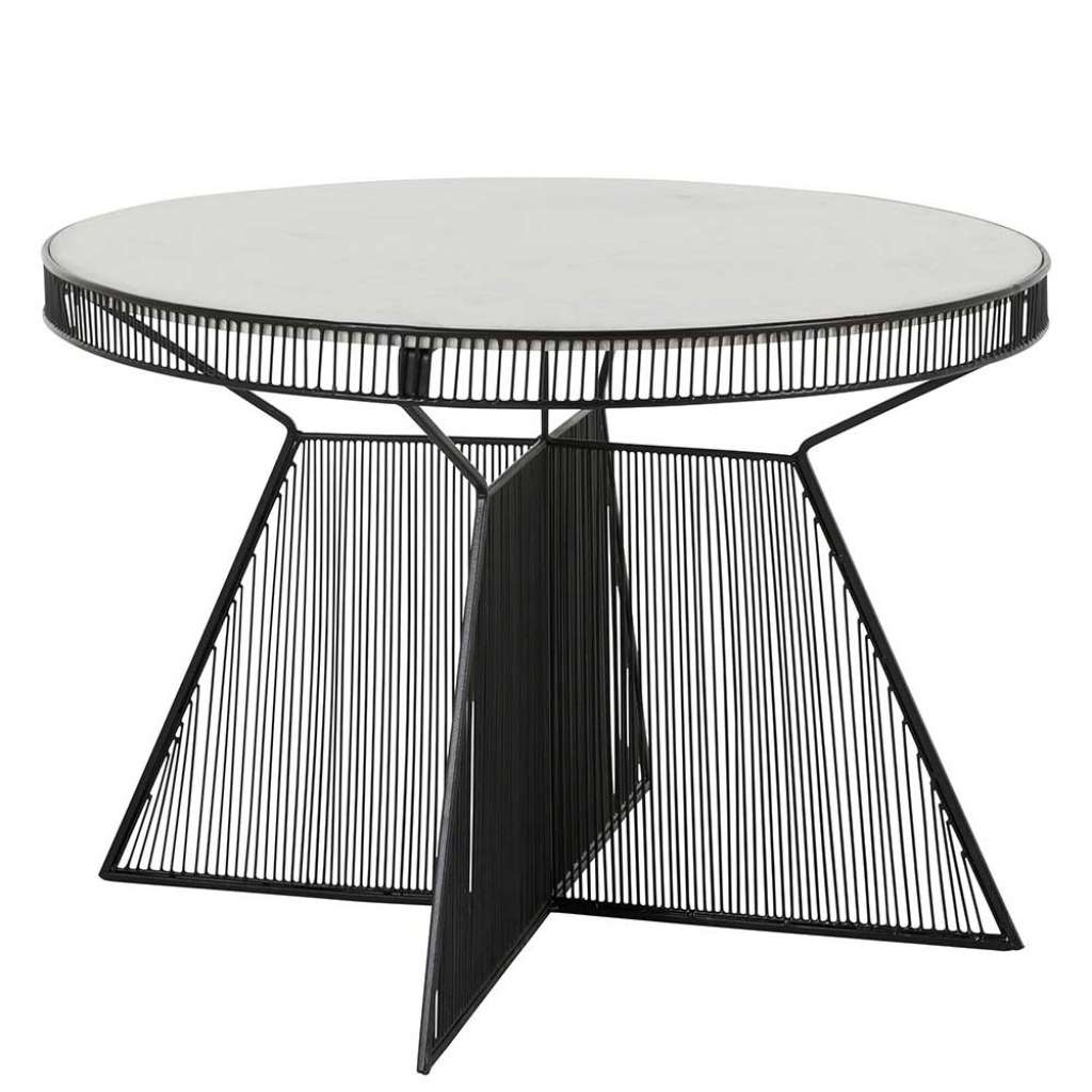 Wohnzimmer Designtisch mit Marmorplatte 77 cm Durchmesser