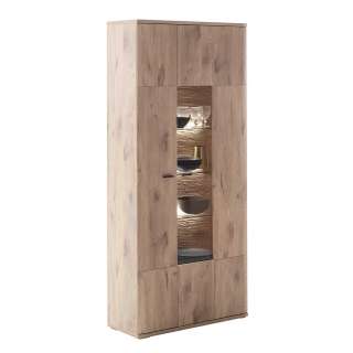 Vitrine Holzoptik Wildeiche 90 cm breit modernem Design