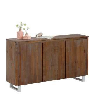 Modernes Sideboard in Kiefer dunkel Bügelgestell aus Metall