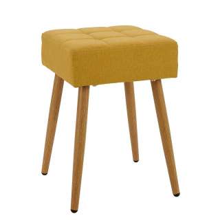 Retro Hocker in Gelb und Eichefarben 47 cm Sitzhöhe