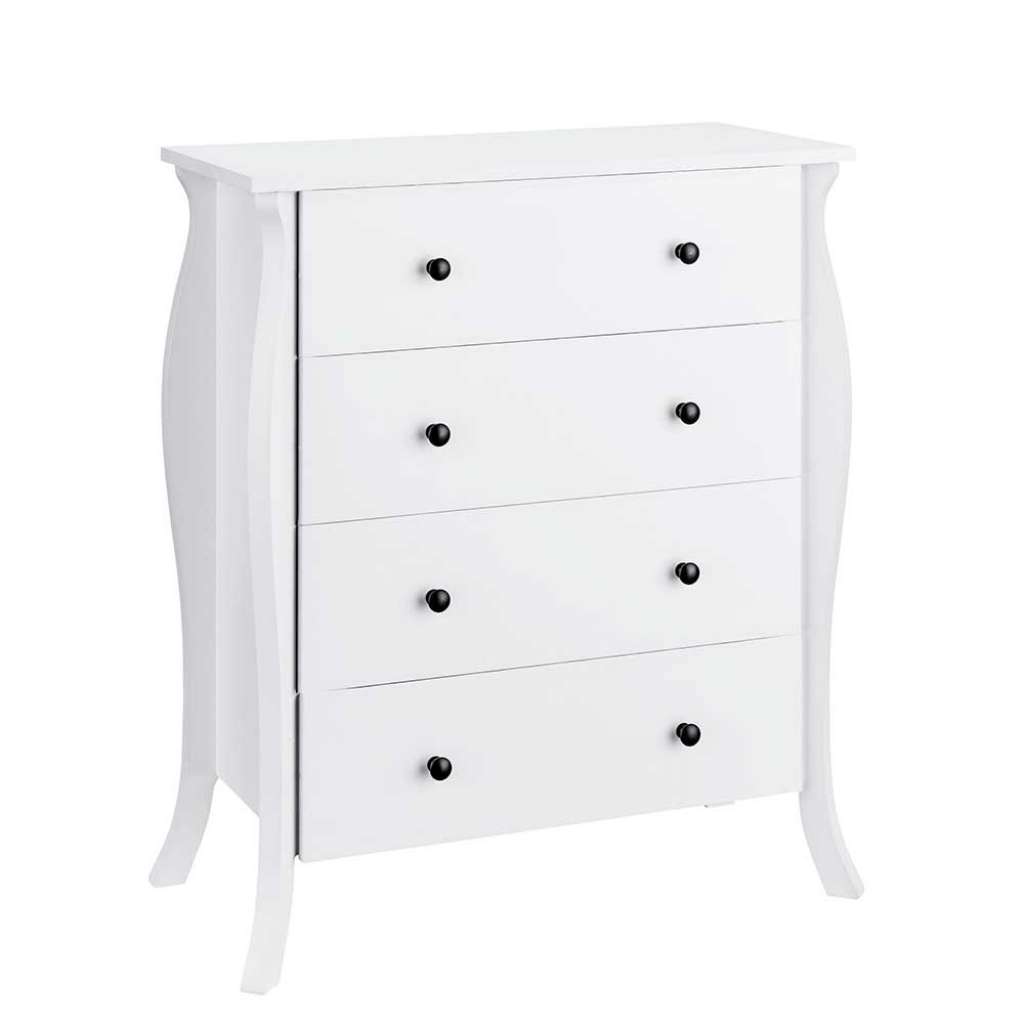 Badezimmer Kommode in Weiß vier Schubladen Metallauszug