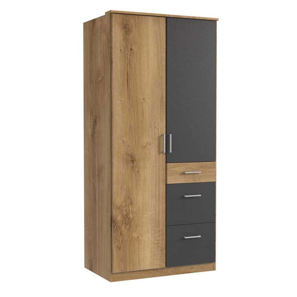 Drehtürenschrank modernes Design Made in Germany drei Schubladen