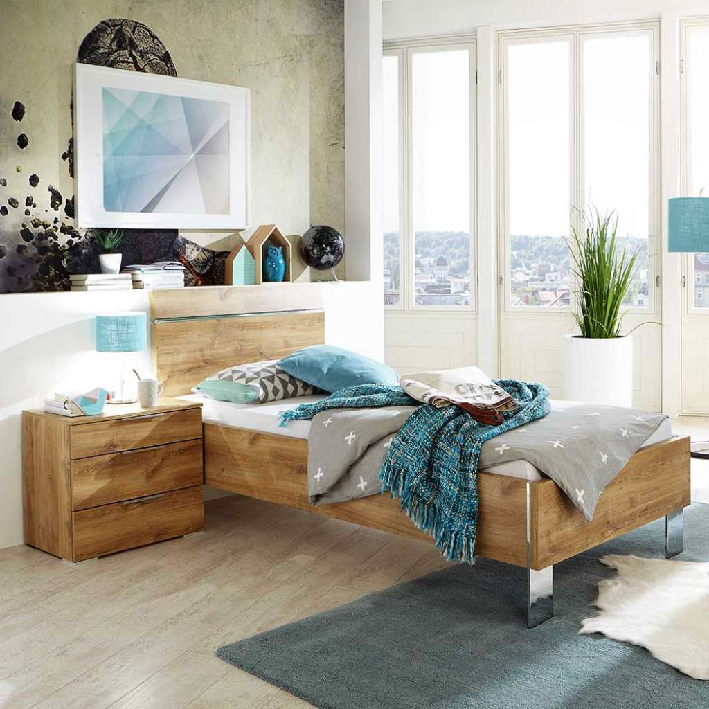 Betten in Holzoptik Plankeneiche in modernem Design Made in Germany