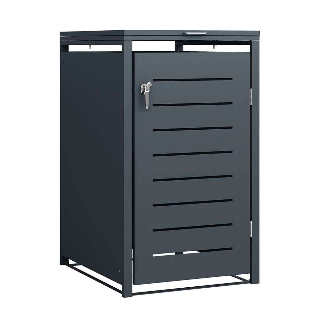Mülltonnenbox aus Metall in Anthrazit modernes Design