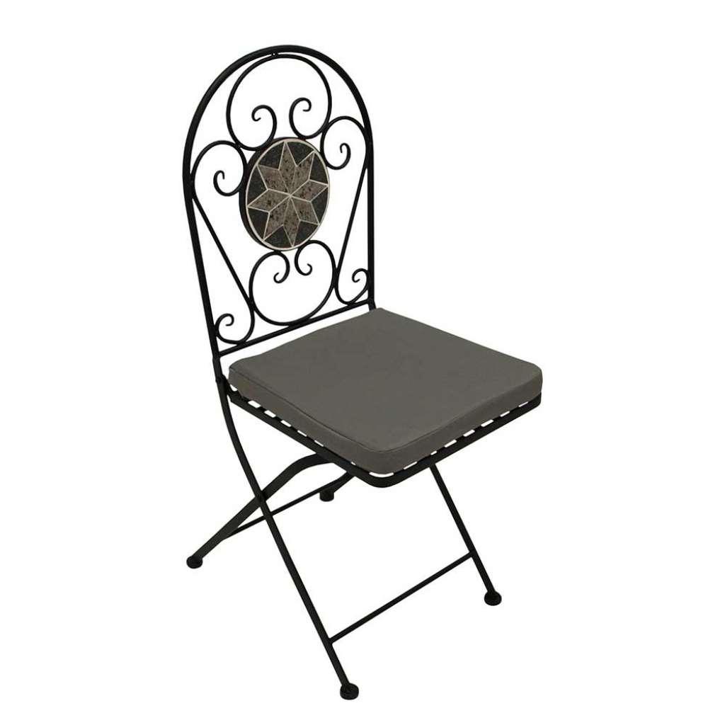 Balkonstuhl Set im Retrostil Gestell aus Metall (2er Set)