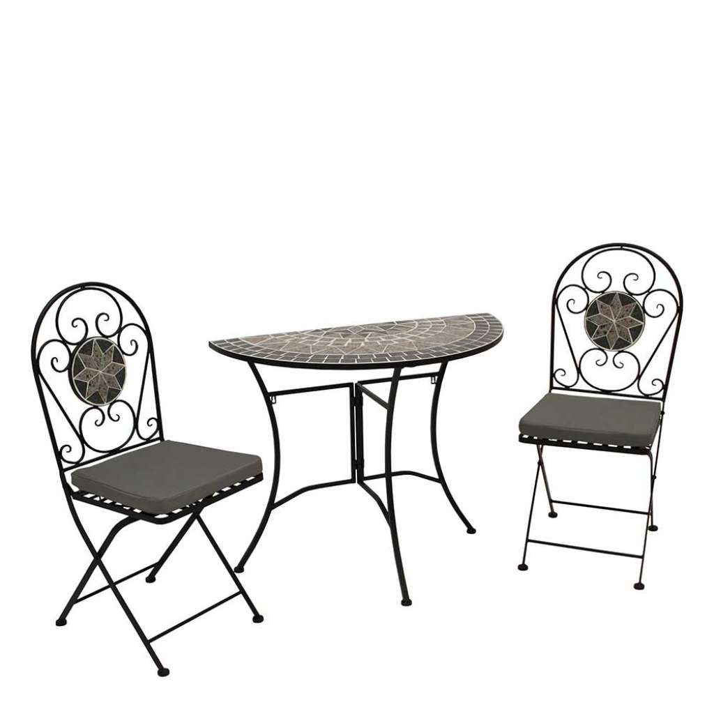 Garten Bistro Set 3-teilig im Retrostil klappbar (dreiteilig)
