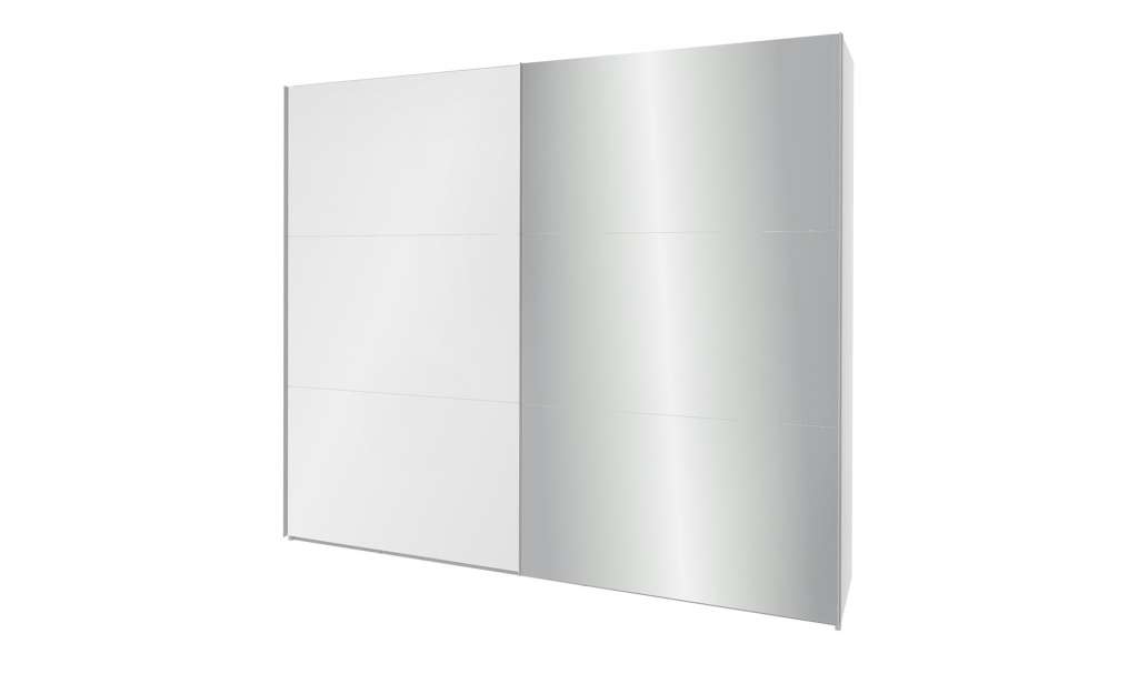 Schwebetürenschrank mit Spiegeltür Vega ¦ weiß Schränke > Kleiderschränke > Schwebetürenschränke - Höffner