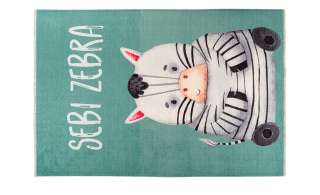 Kinderteppich  Zebra ¦ grün ¦ Baumwolle Teppiche > Kinderteppiche - Höffner