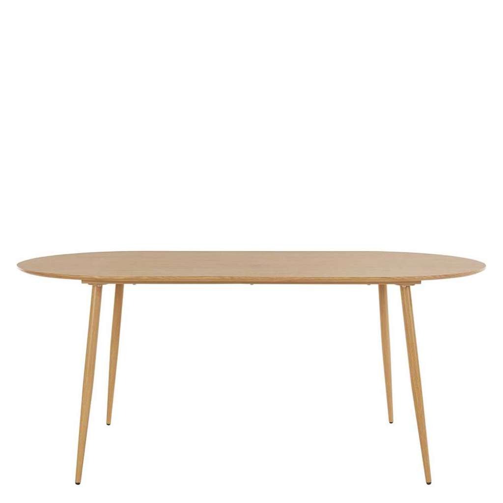 Esszimmer Tisch Skandi Design in Eichefarben ovaler Tischplatte