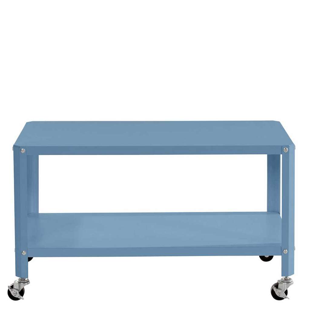 Metall Wohnzimmertisch modern in Petrol Kunststoffrollen