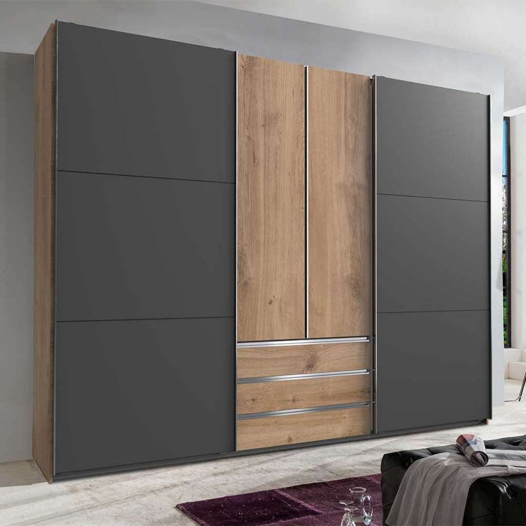Moderner Schlafzimmerkleiderschrank mit Dreh- und Schiebetüren Selbsteinzug