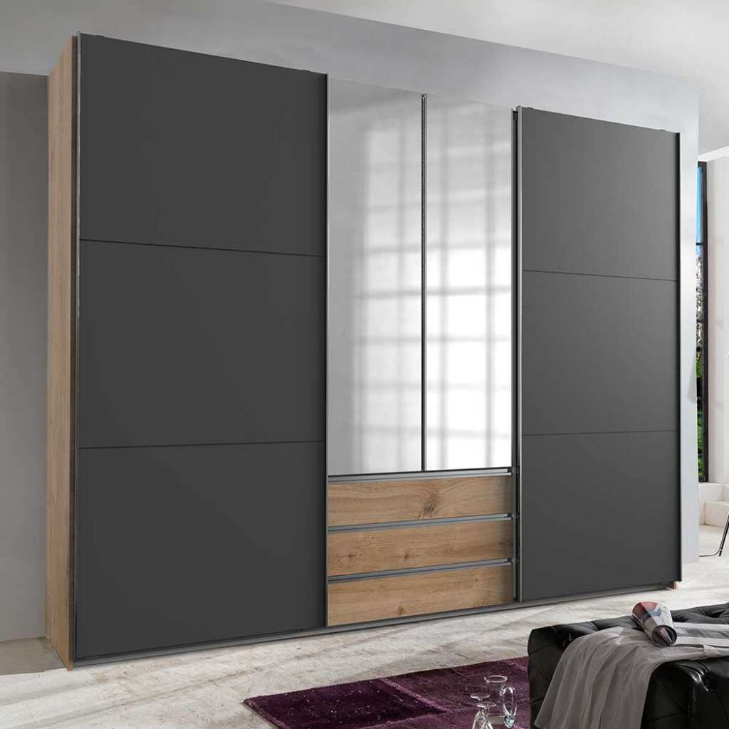Kleiderschrank mit Spiegeltüren und Schiebetüren Made in Germany