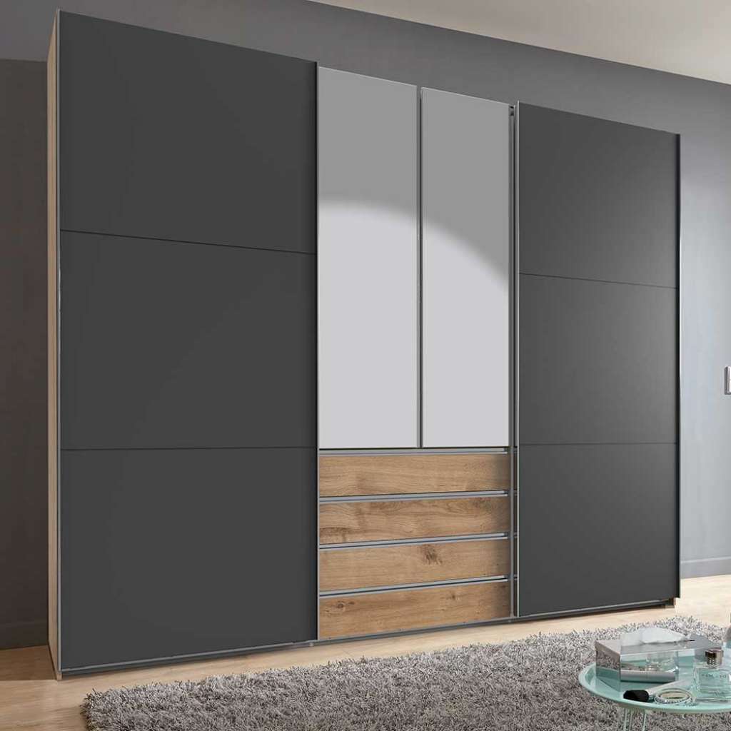 Großer Schlafzimmerkleiderschrank mit Dreh- und Schiebetüren Made in Germany