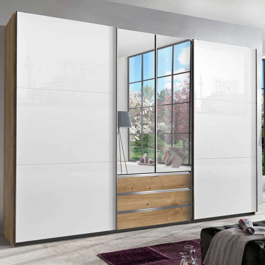 Kleiderschrank mit Spiegeltüren und Schwebetüren Selbsteinzug