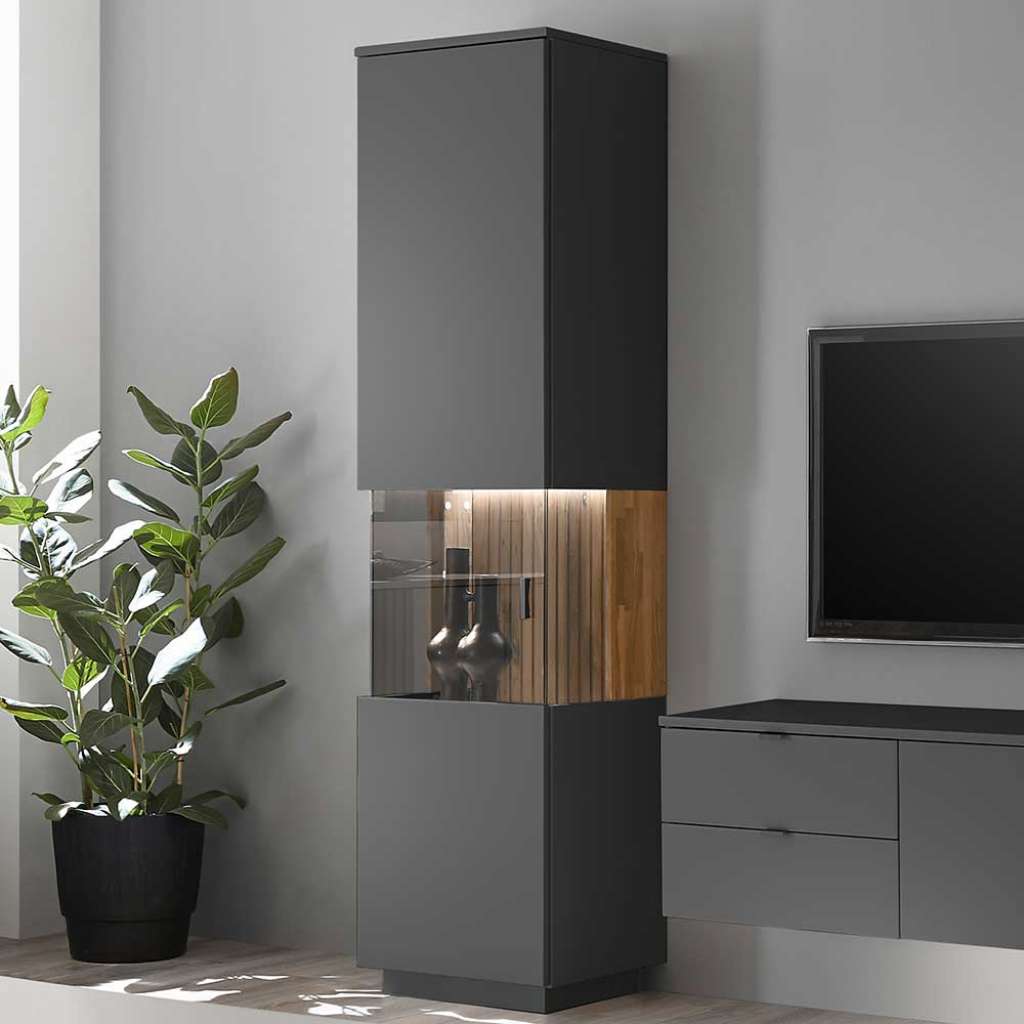 Wohnzimmervitrinenschrank in modernem Design LED Beleuchtung